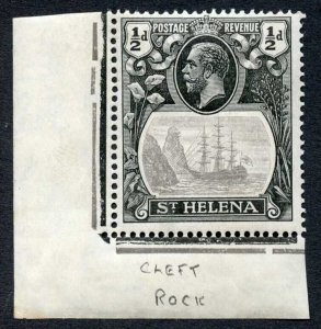 St Helena SG97c 1/2d Cleft Rock U/M Cat 75 pounds