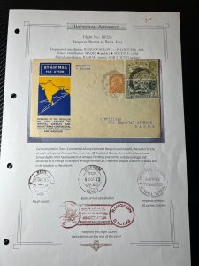 1933 India Imperial Airways FFC Cover Rangoon Burma to Basra