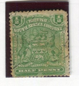 RHODESIA; 1899 early classic Springbok issue used 1/2d. value