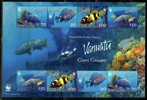 VANUATU SCOTT #908 GIANT GROUPER MARINE LIFE SHEET MINT NH  