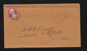 US 10 or 10a 1851 Issue 3c Washington Orange Brown on Cover (-022)