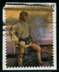 4143e US 41c Star Wars - Luke Skywalker SA, used on paper