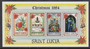 St Lucia 702-5 Christmas SS mnh