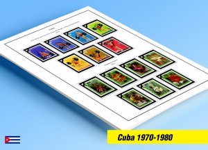 COLOR PRINTED CUBA 1970-1980 STAMP ALBUM PAGES (107 illustrated pages)