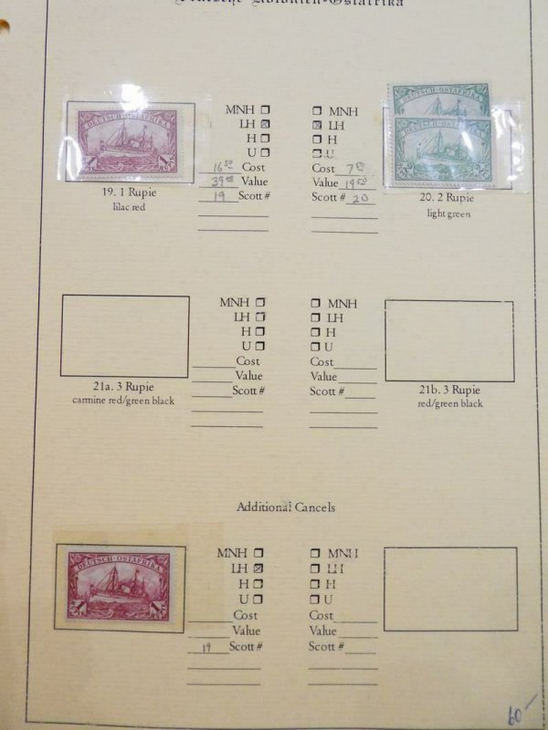 EDW1949SELL : GERMAN EAST AFRICA Mint & Used collection on pages. Scott Cat $619