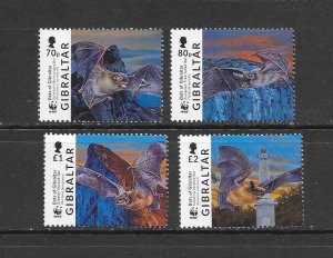 GIBRALTAR #1649a-d BATS WWF MNH