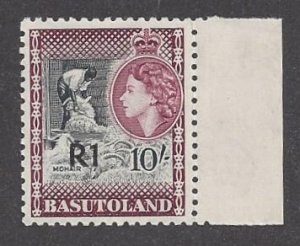 Basutoland #71a MNH single, type 1 ovpt.,Elizabeth II & shearing angora goats