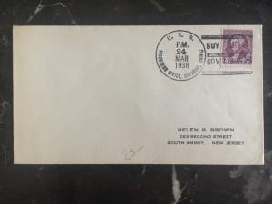 1938 US Sea Post Office Shanghai China To South Amboy NJ USA