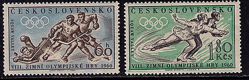 Czechoslovakia # 965-6 Mint  VF NH  Winter Olympics Cat $ 8