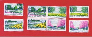 #1365-1368  MNH OG block of 4 + singles  Beautification  Free S/H