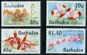 Barbados 1992, Orchids 4v, MNH