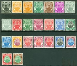 SG 133-47 Malaysia Johore 1949-55. definitive set. Includes 2c & 6c shades...