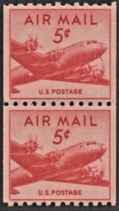 US C37 MNH VF 5 Cent DC-4 Skymaster Pair