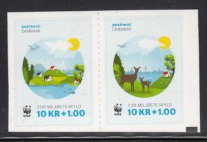 Denmark MNH 2015 Pair World Wide Fund for Nature
