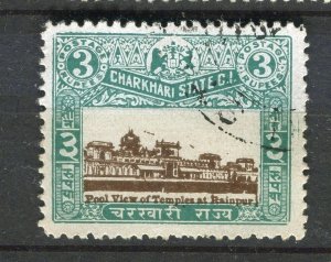 INDIA; CHARKHARI 1931 early local issue fine used 3R. value