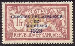 FRANCE #197 Mint - 1923 Bordeaux Congress Ovpt