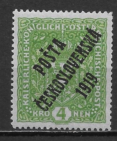 Czechoslovakia B20 4k Overprint single MH (lib) (z5)