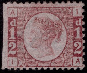 GB QV SG48, SCARCE ½d rose-red plate 9, UNUSED. Cat £5000. LEFT MARGINAL. IA 