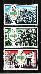 Malta-Sc#634-6-unused NH set-General Worker's Union-19