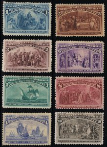 NICE SCOTT 230 231 232 233 234 235 236 237 F-VF MINT OG H SET OF 8 COLUMBIANS