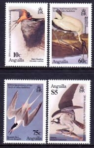 Anguilla 1985 Audubon Birds Complete Mint MNH Set SC 650-653