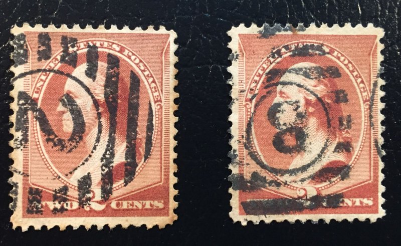 US #210 Used 2 stamps