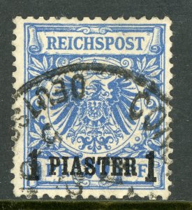 Germany 1889 Offices in Turkey 1 Piaster /20pf Ultra Scott # 10 VFU E842