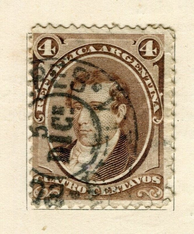 ARGENTINA; 1870s early classic Portrait issue fine used 4c. value