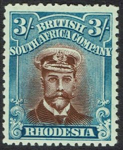 RHODESIA 1922 KGV ADMIRAL 3/- DIE IIIB PERF 14