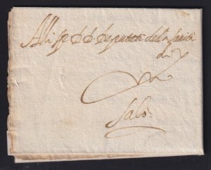 Italy 1617 Stampless Folded Letter Salo Brescia Health Disinfected Cargo SFL