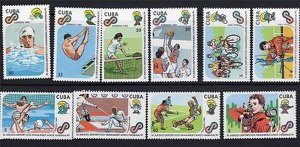 CUBA Sc# 3179-3188  HAVANA PAN AMERICAN GAMES sports 1989 CPL SET of 10 MNH