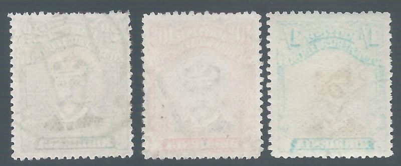 RHODESIA 1913 KGV ADMIRAL 2D 10D AND 1/- DIE II PERF 15