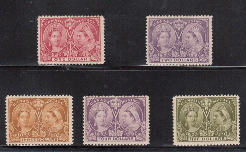 Canada #61 - #65 VF Mint Fresh Set Of High Value Jubilees