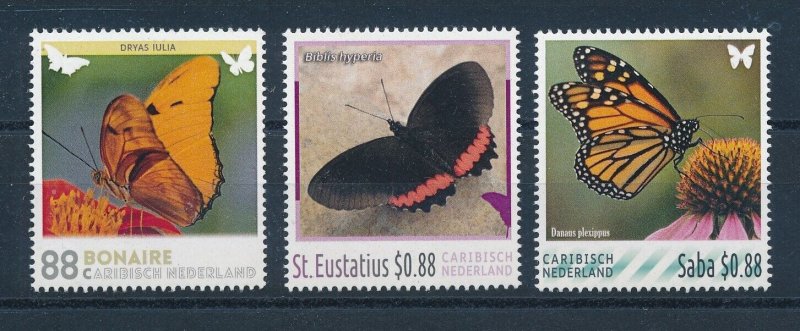 Caribbean Netherlands Insects butterflies MNH - personalized stamps -