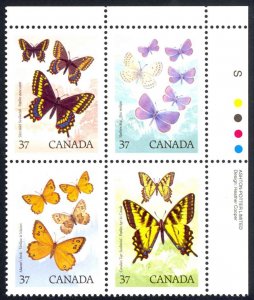 Canada Sc# 1213a MNH PB UR 1988 37c Butterflies