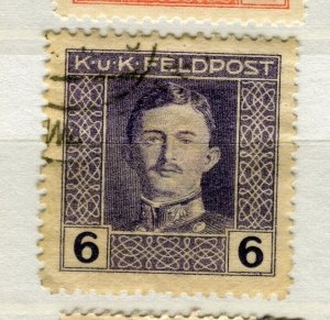 AUSTRIA; 1917-18 early Karl I , KuK Feldpost issue used 6h. value