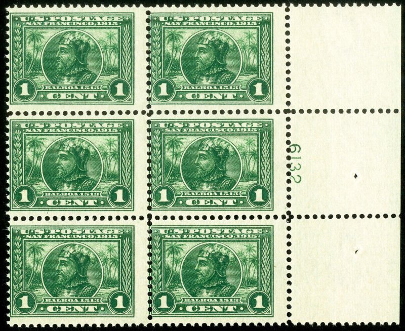 US Stamps # 397 MNH Fresh Mint State Plate Block Of 6 Scott Value $450.00