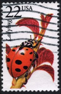 SC#2315 22¢ North American Wildlife: Ladybug (1987) Used