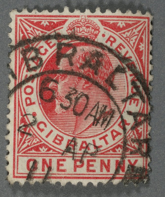 Gibraltar #51 Used VG/Fine Carmine Cancel GIBRALTAR w/ Date 6:30 AM 2 AP 11