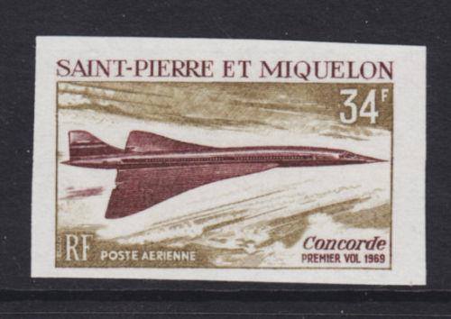 St. Pierre & Miquelon Maury 43 MNH 1969 imperf Concorde