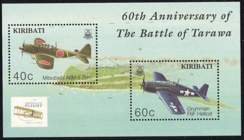 Thematic stamps KIRIBATI 2003 FLIGHT CENTENARY/TARAWA M/S mint