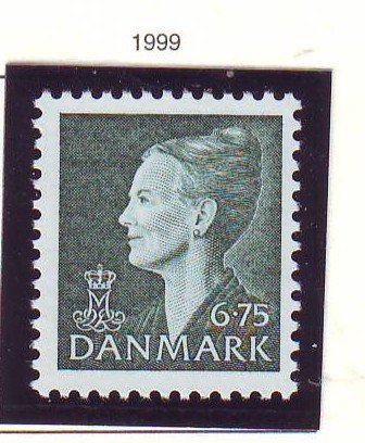 Denmark Sc 1130 1999 6.75 kr slate green Queen  stamp mint NH