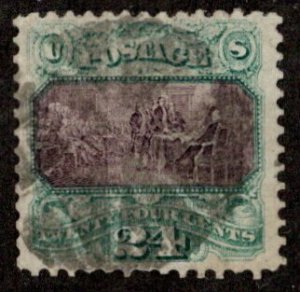 USA SC #120 Used 1869 24c Declaration of Independence w/Weiss Cert CV $675.00