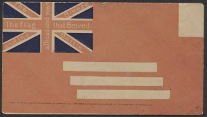 1898 Unused JC Wilson The Flag That Braved Patriotic, Red White and Blue Back