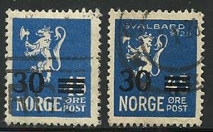 Norway # 129-30, Used