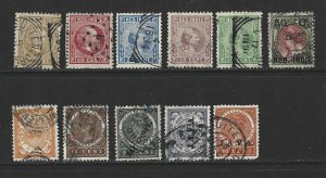 NETHERLANDS INDIES Used Lot of 11 different stamps 2017 CV $18.70