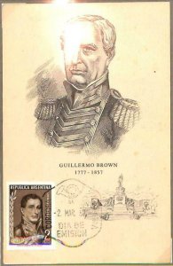 90124 - ARGENTINA - Postal History - FDC MAXIMUM CARD - Guillermo BROWN navy war