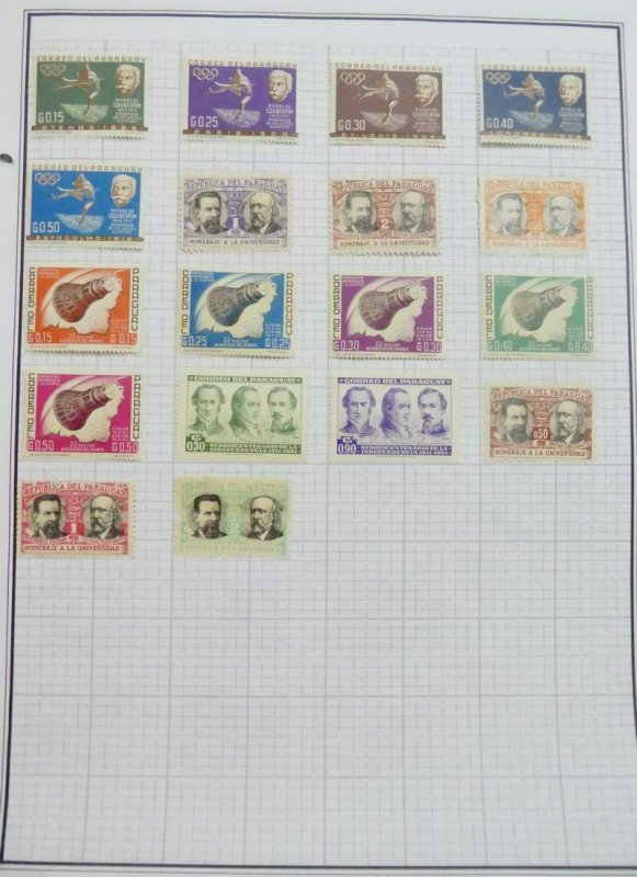 EDW1949SELL : PARAGUAY Mint & Used collection of 380 all different on album pgs