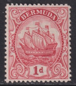 1928 Bermuda Caravel 1 pence issue Wmk 4 MLMH Sc# 83 Type III CV $17.00 Stk #3