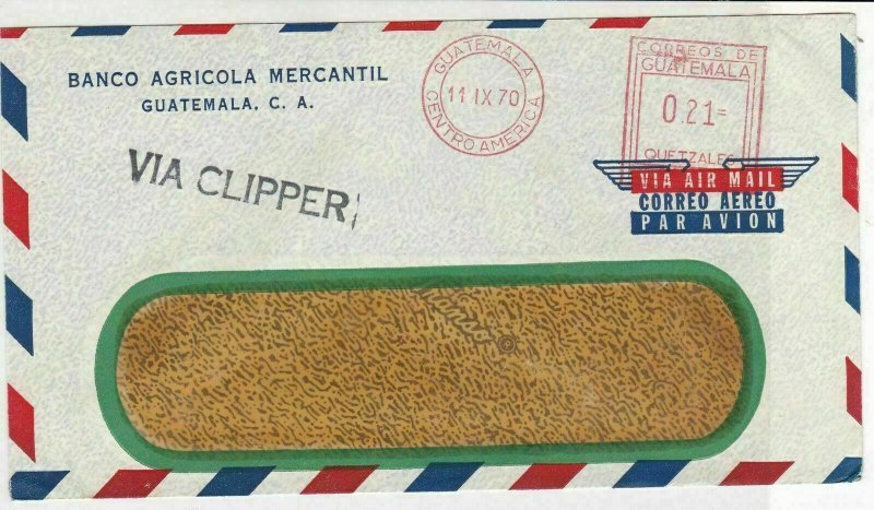 Guatemala 1970 Banco Agricola Mercantil Guatemala Airmail Stamps Cover refR17673 